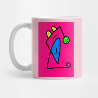 Cartoon Faces | Cute Friendly Faces in Pink Mug